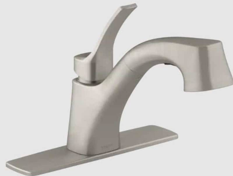 Lot # 2138: (Retail $165.00) Kohler Cruce R26373-VS Single Handle Pull Out Kitchen Faucet – Vibrant Stainless