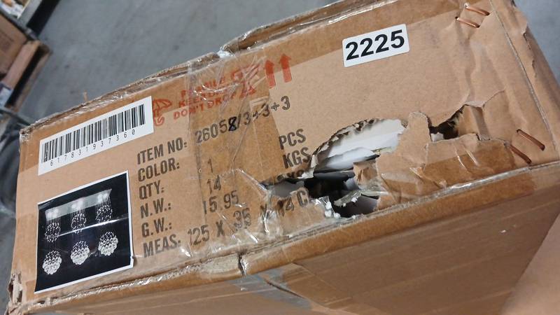 Lot # 2225: Modern Sphere Crystal Chandelier Light - Image 2