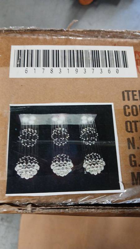 Lot # 2225: Modern Sphere Crystal Chandelier Light - Image 4