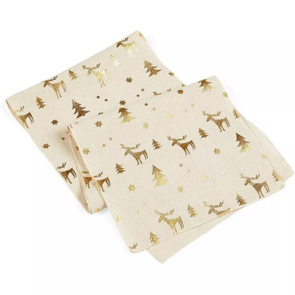 Lot # 2302: (3) Pack of 6 Juvale Placemats with Table Runner, Christmas Gold Foil - Image 2