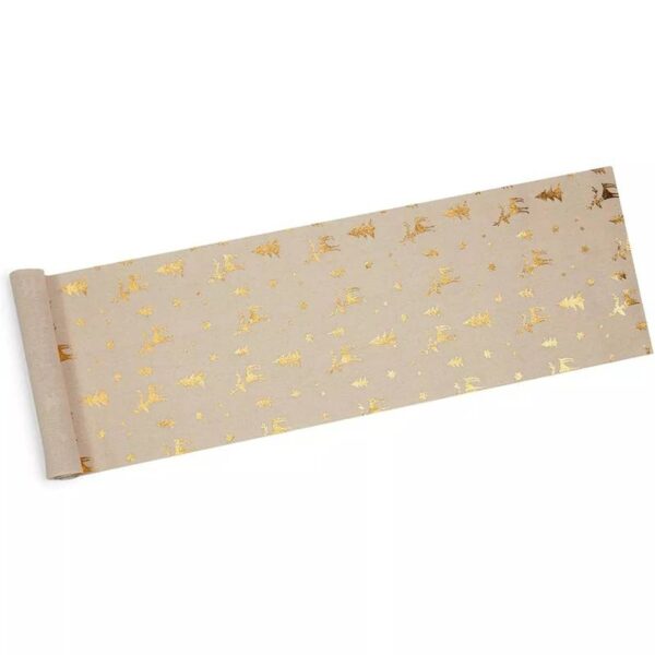 Lot # 2302: (3) Pack of 6 Juvale Placemats with Table Runner, Christmas Gold Foil - Image 6