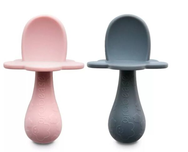 Lot # 2328: (3) Grabease Baby Silicone Spoon, 2 pc Blush & Gray - Image 2