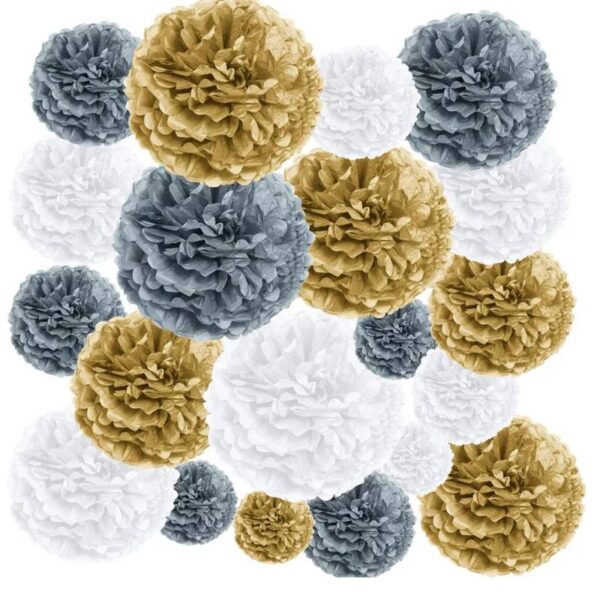 Lot # 2334: (2) EpiqueOne 20pc Paper Pom Poms, Assorted color and sizes - Image 2