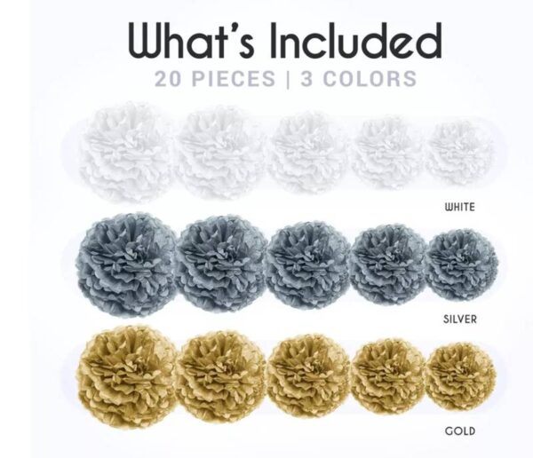 Lot # 2334: (2) EpiqueOne 20pc Paper Pom Poms, Assorted color and sizes - Image 10