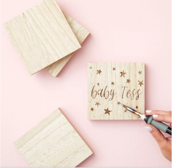 Lot # 2364: Pack of 4 Bright Creations Unfinished MDF Wood Blocks for DIY Crafts, Wooden Square Sign Block, 5″ x 5″