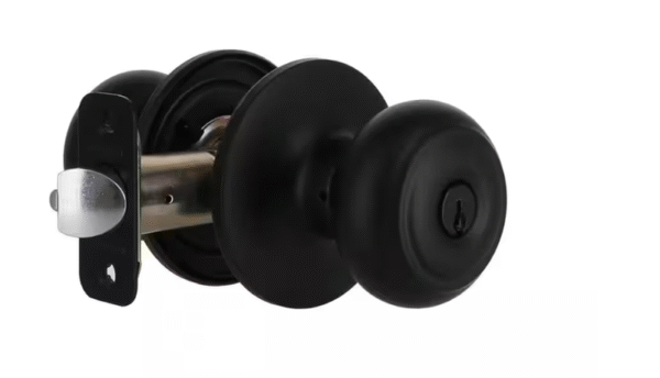 Lot # 2396: Defiant Hartford Keyed Entry Door Knob Matte Black - Image 2