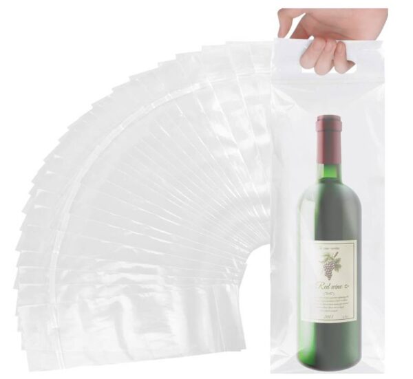 Lot # 2419: Pack of 100 Wine To-Go Bag – Clear