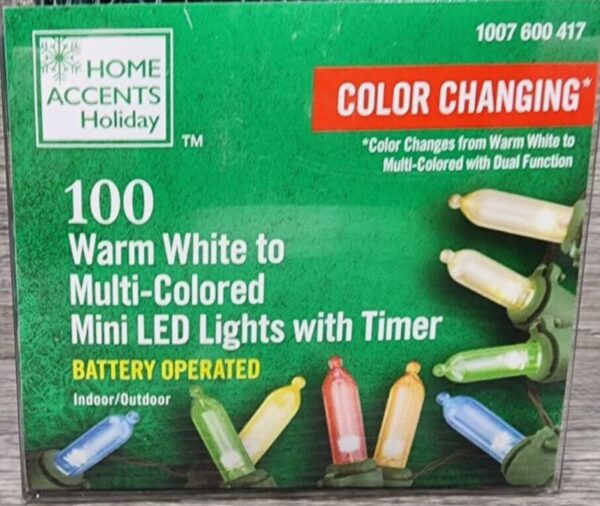 Lot # 2495: 100 Home Accents Holiday Warm White to Multi-Colored Christmas Lights, new - Image 2