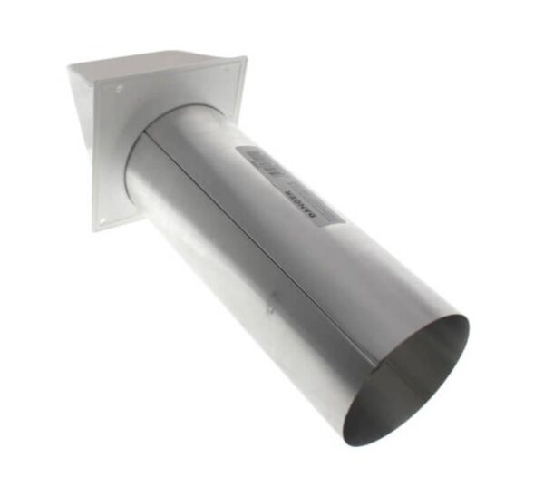 Lot # 2546-2548: White Plastic Preferred Hood Wall Vent with Tail Pipe, 4″, new - Image 2