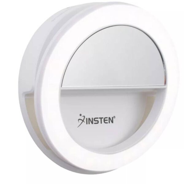Lot # 2578: Pack of 2 Insten 3″ Mini LED Selfie Ring Light with Mirror and Clip, Dimmable, 36 Beads - Image 2